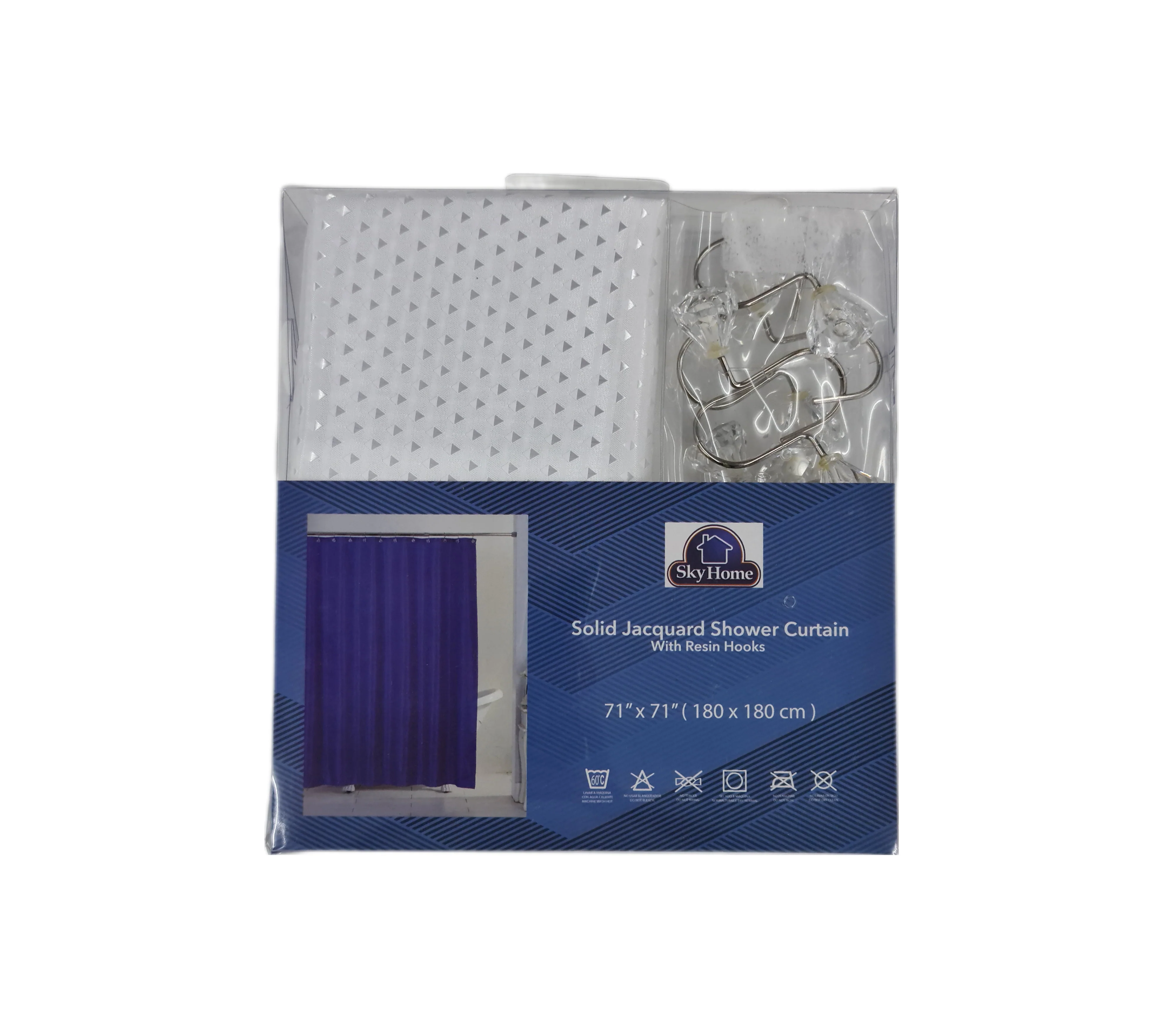 Cortina de Baño con ganchos decorativos Sky Home - Image 4